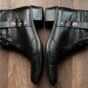 Black Leather Ankle Boots